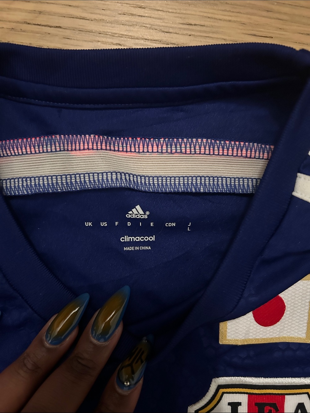 adidas Japan Soccer Jersey - Navy with Red Accents - Picture 3 of 3